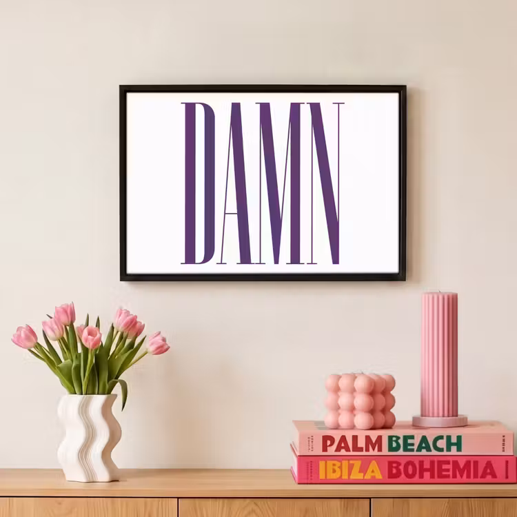 Canvas met lijst - Woord - Damn - Paars — 8