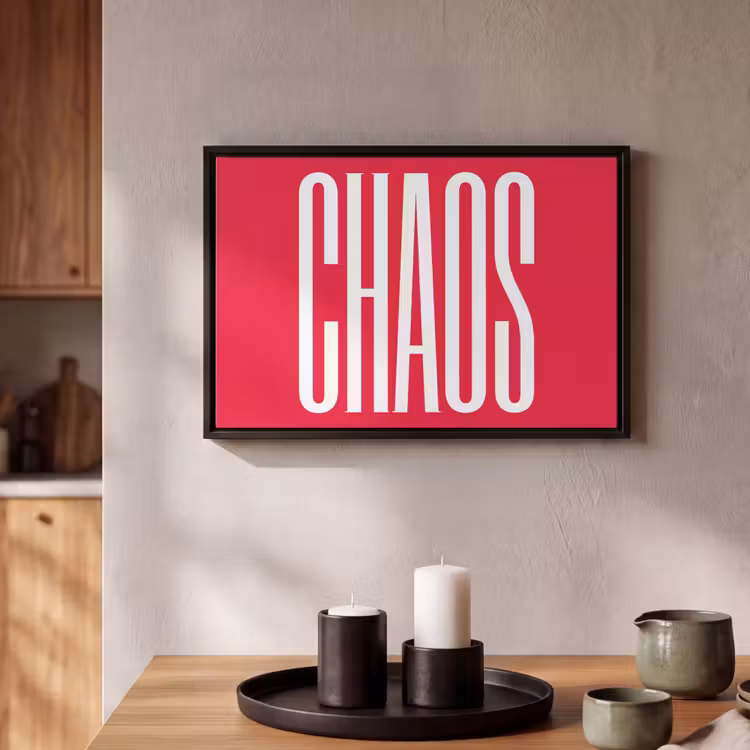 Canvas met lijst - Woord - Krachtig - Rood — 2