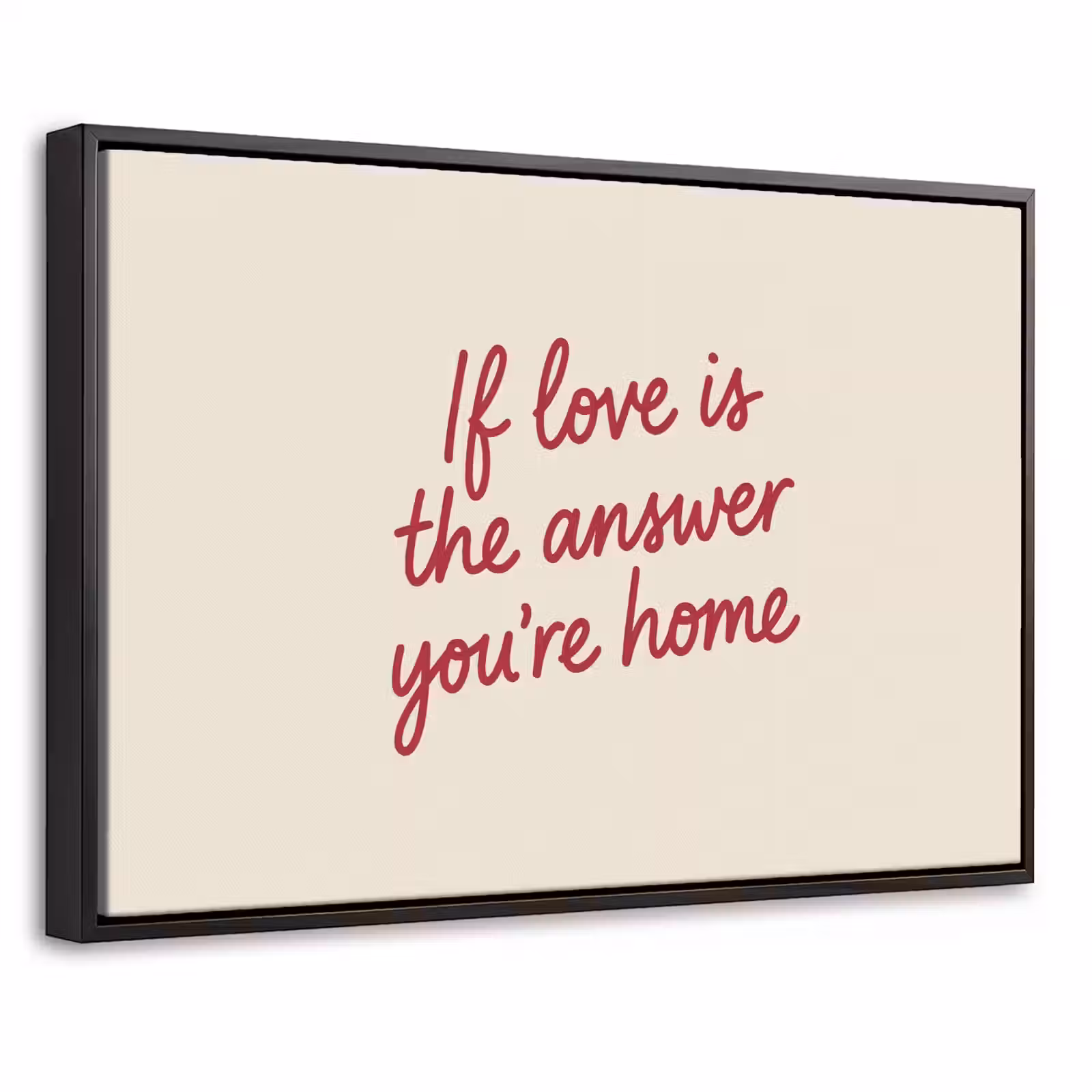 Canvas met lijst - Home - Rood - Quote - Minimalistisch — 1