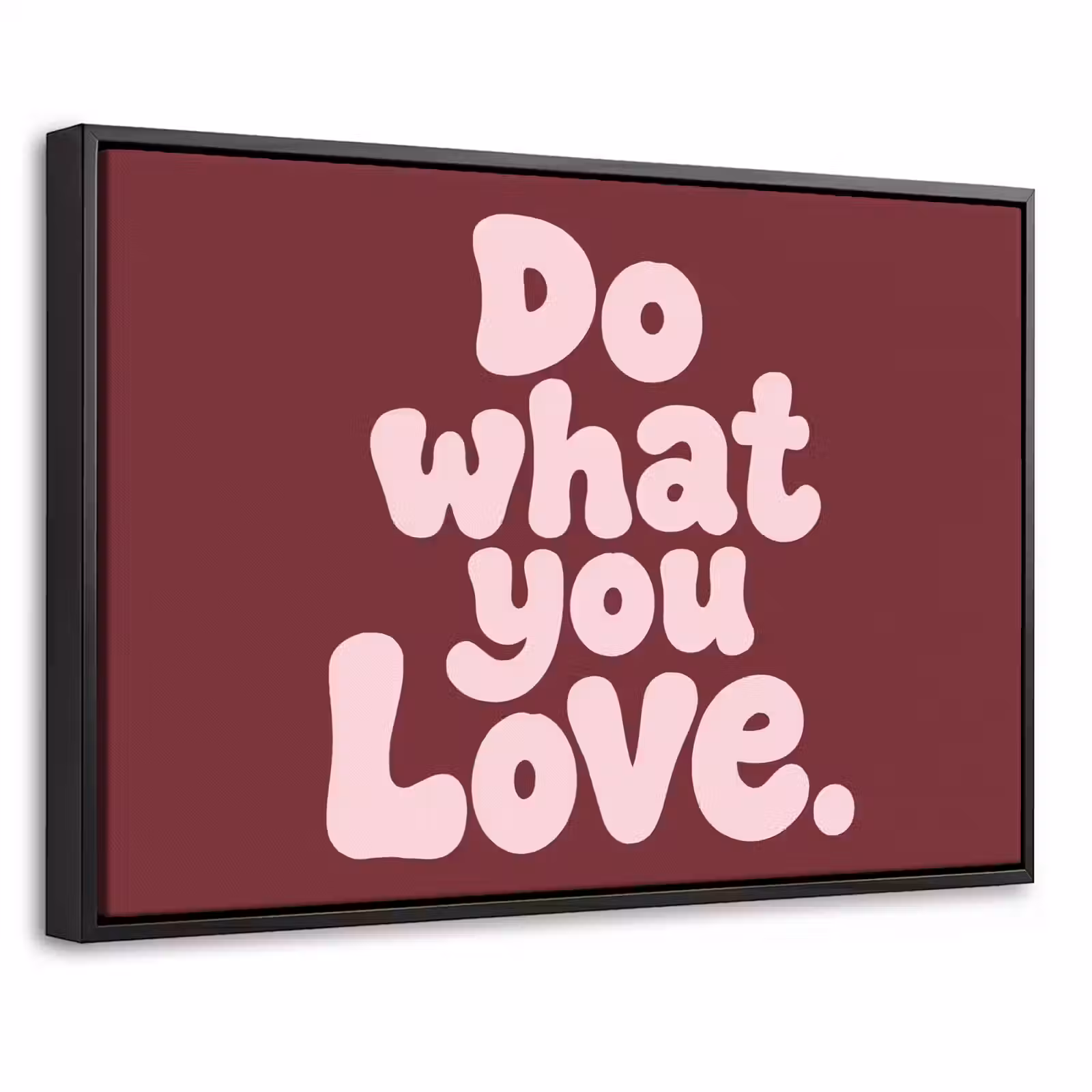 Canvas met lijst - Love - Donkerrood - Quote — 1