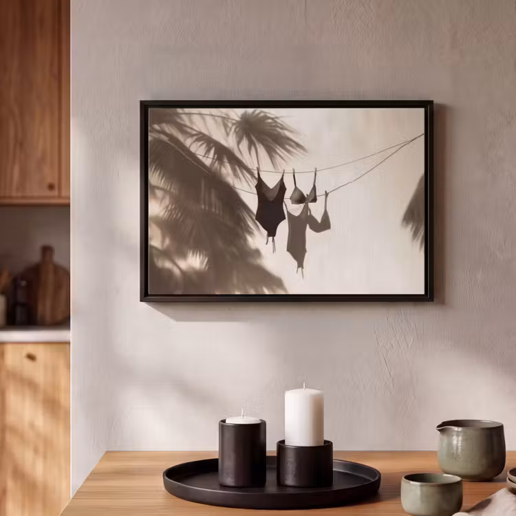 Canvas met lijst - Badkleding - Palmbomen - Schaduw - Tropisch — 2