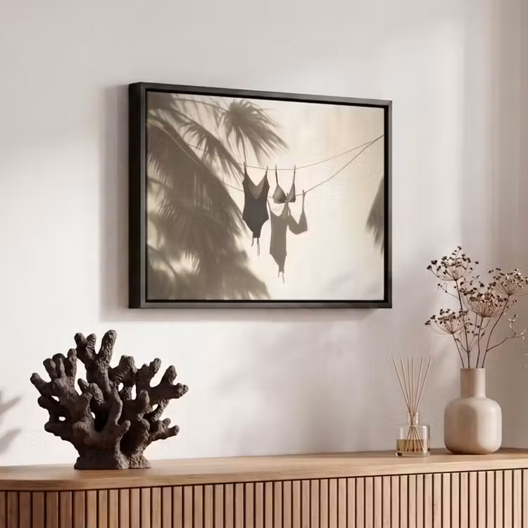 Canvas met lijst - Badkleding - Palmbomen - Schaduw - Tropisch — 6