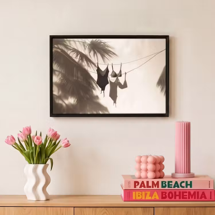 Canvas met lijst - Badkleding - Palmbomen - Schaduw - Tropisch — 8