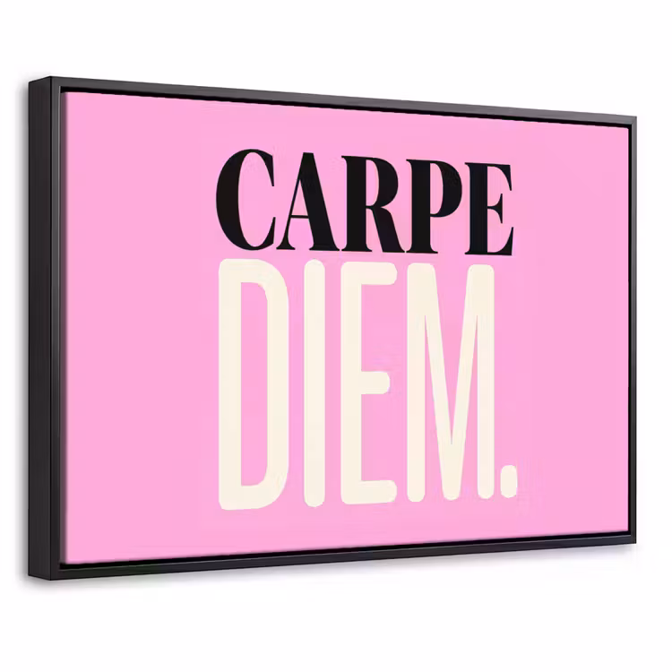 Canvas met lijst - Carpe diem - Roze - Quote — 1