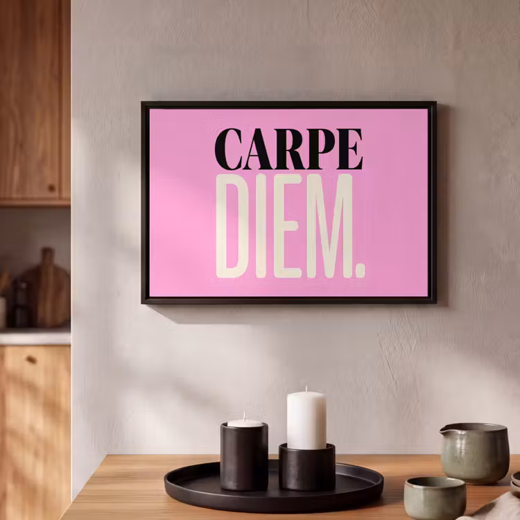 Canvas met lijst - Carpe diem - Roze - Quote — 2