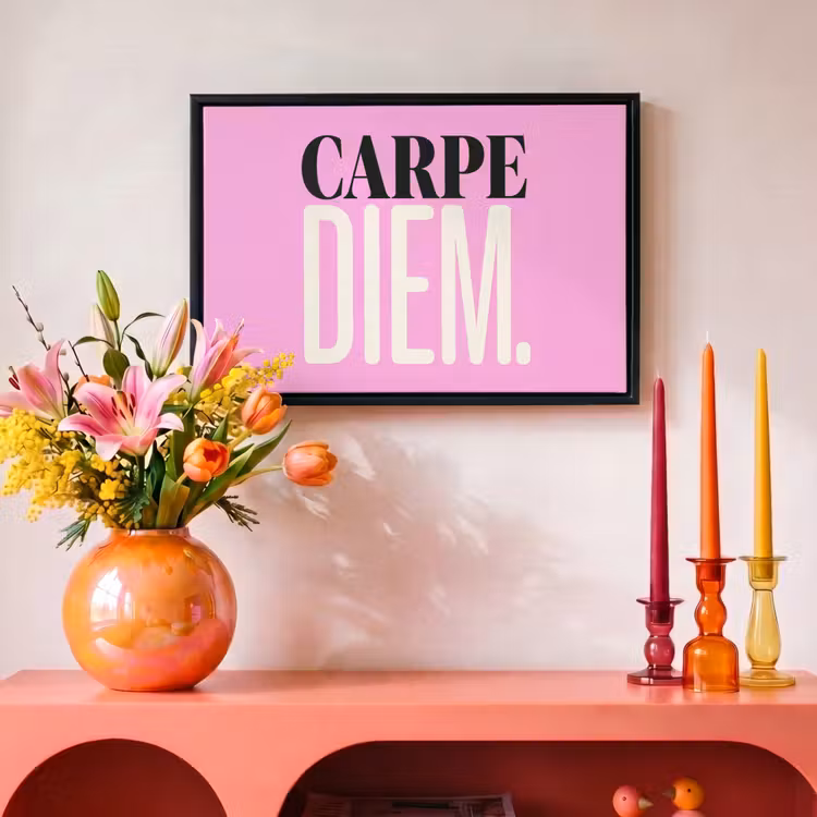 Canvas met lijst - Carpe diem - Roze - Quote — 4