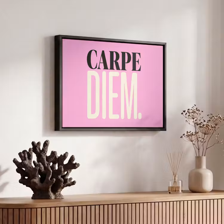 Canvas met lijst - Carpe diem - Roze - Quote — 6
