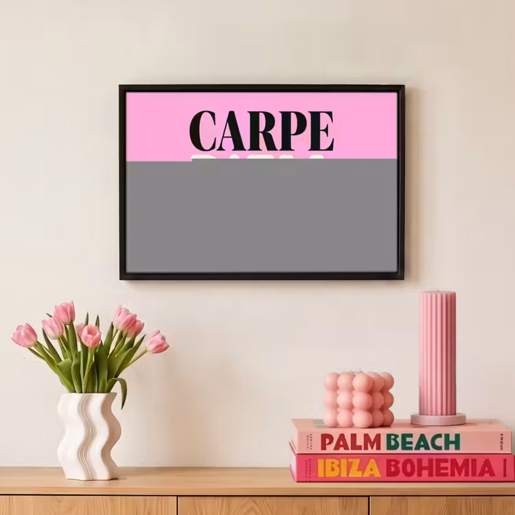 Canvas met lijst - Carpe diem - Roze - Quote — 8