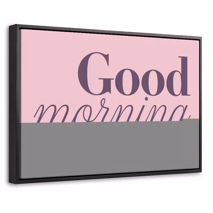 Canvas met lijst - Good morning - Lichtroze - Qoute — 1