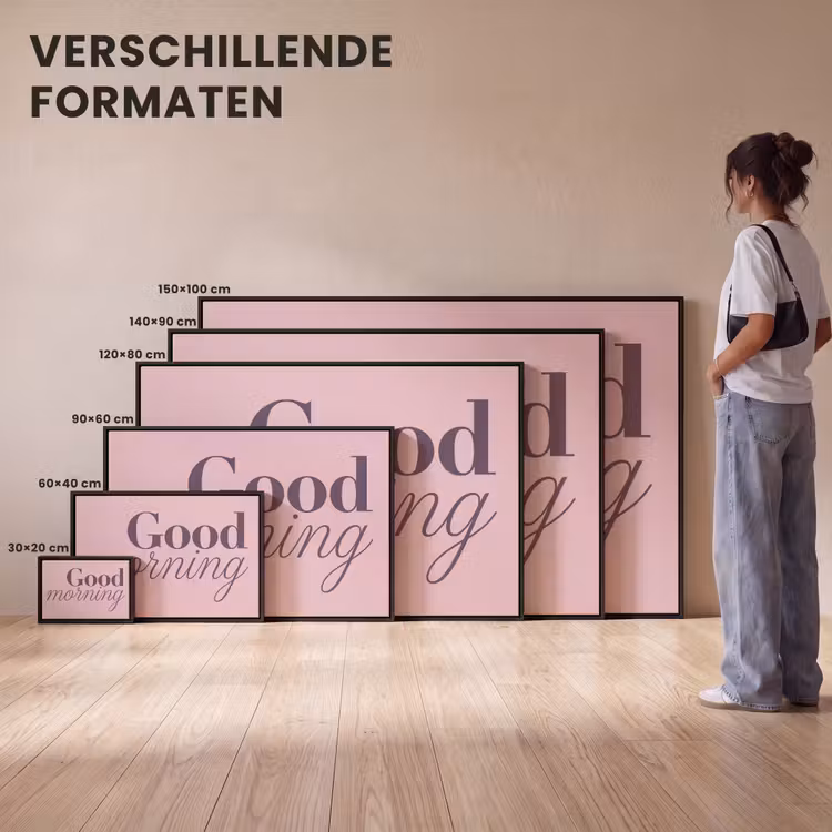 Canvas met lijst - Good morning - Lichtroze - Qoute — 7