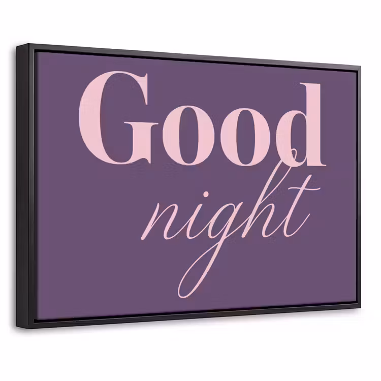 Canvas met lijst - Good night - Paars - Quote — 1