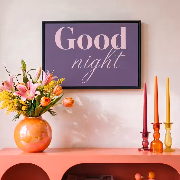 Canvas met lijst - Good night - Paars - Quote — 4