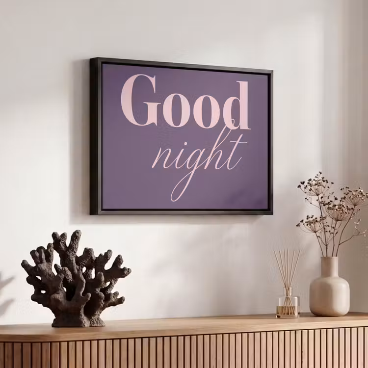 Canvas met lijst - Good night - Paars - Quote — 6
