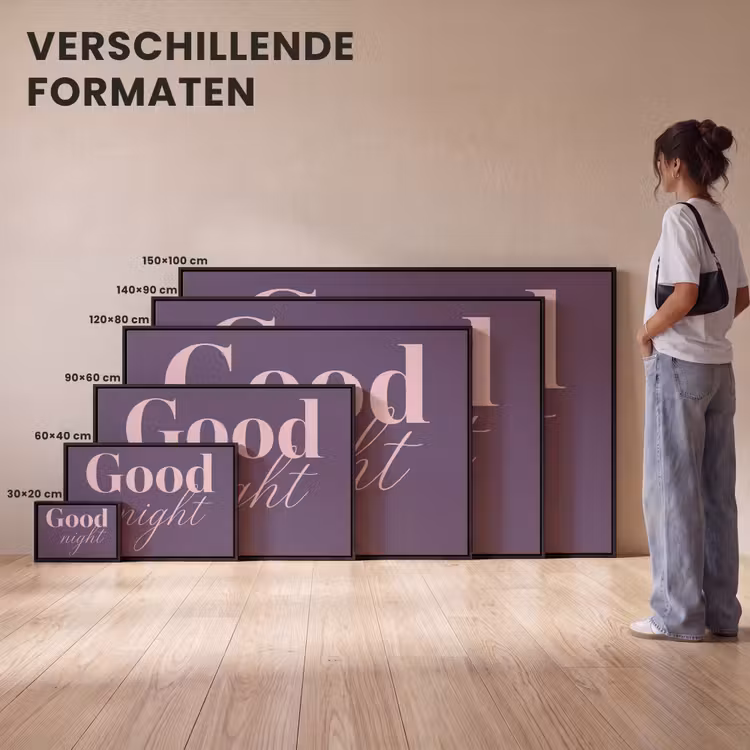 Canvas met lijst - Good night - Paars - Quote — 7