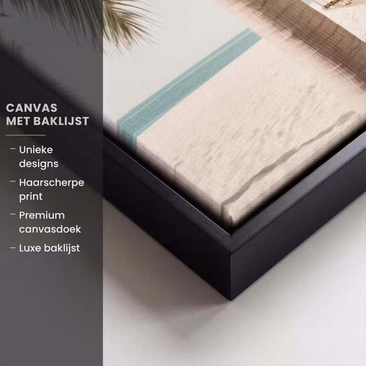 Canvas met lijst - Hangmat - Palmbomen - Strand - Zee — 5