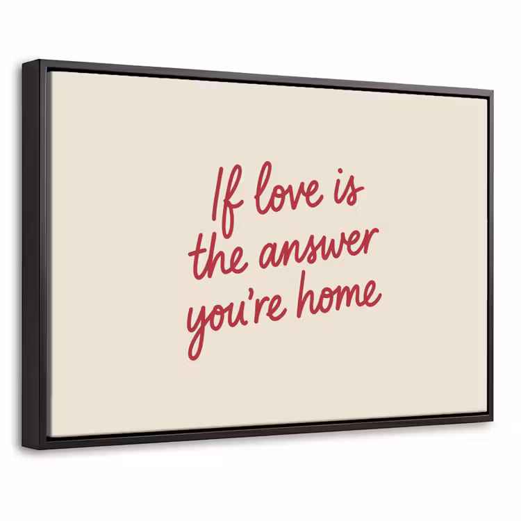 Canvas met lijst - Home - Rood - Quote - Minimalistisch — 1