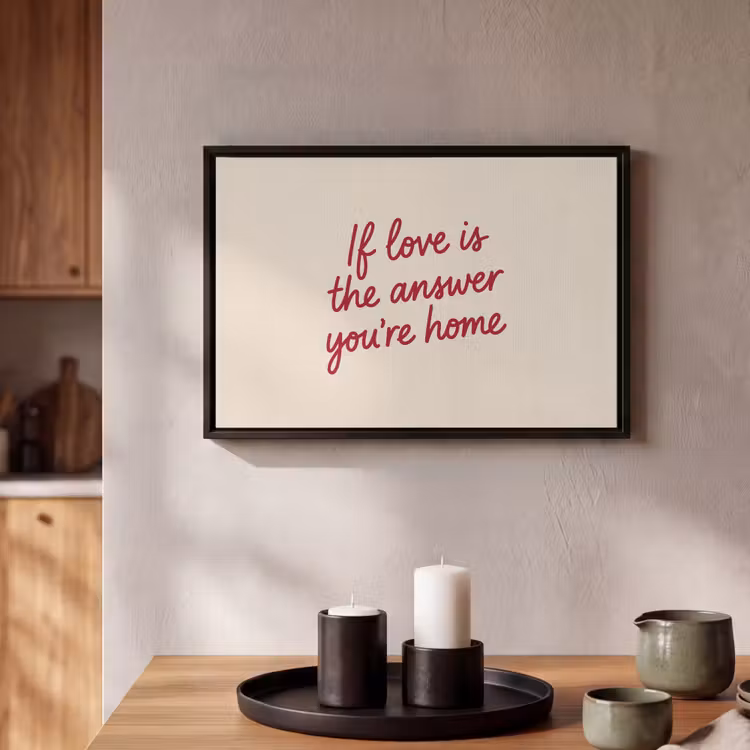 Canvas met lijst - Home - Rood - Quote - Minimalistisch — 2