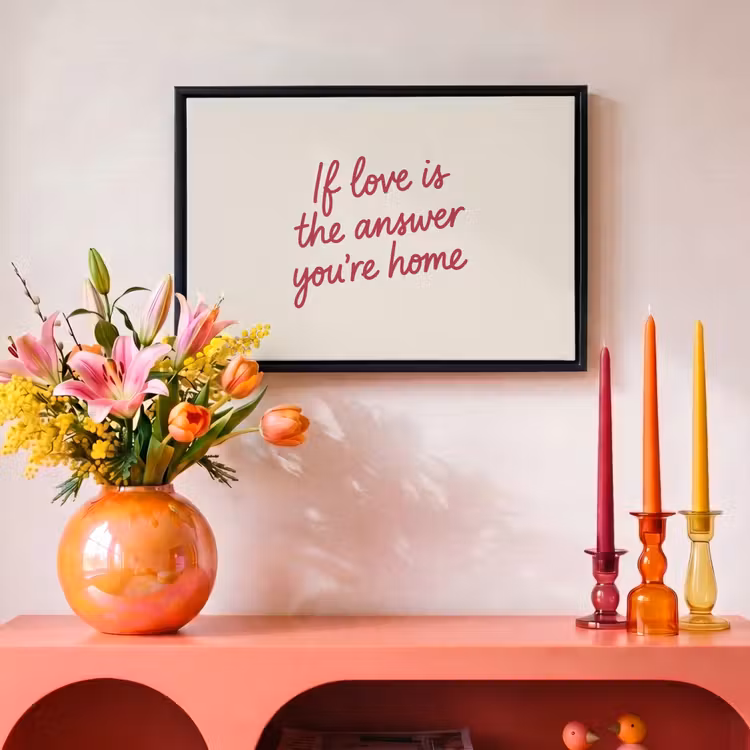 Canvas met lijst - Home - Rood - Quote - Minimalistisch — 4