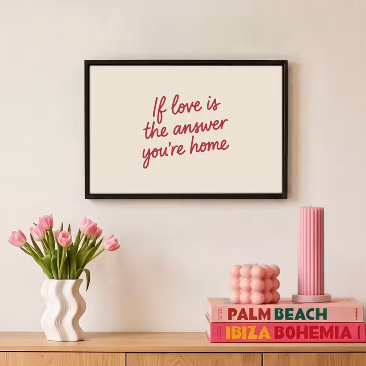 Canvas met lijst - Home - Rood - Quote - Minimalistisch — 8