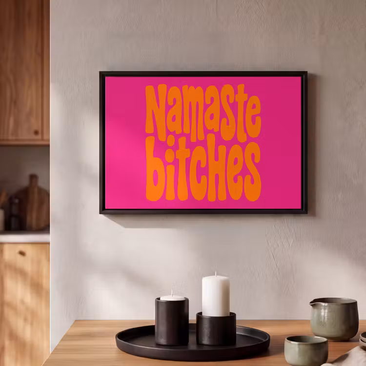 Canvas met lijst - Humor - Quote - Oranje — 2