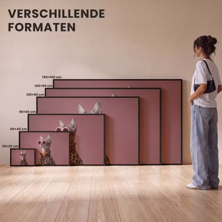 Canvas met lijst - Kat - Zonnebril - Panter - Roze — 7