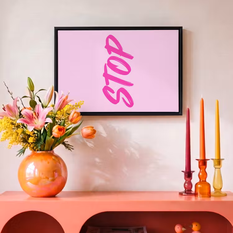 Canvas met lijst - Krachtig - Tekst - Roze — 4