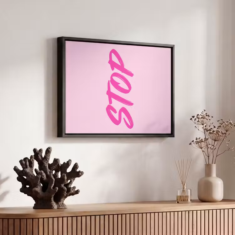 Canvas met lijst - Krachtig - Tekst - Roze — 6