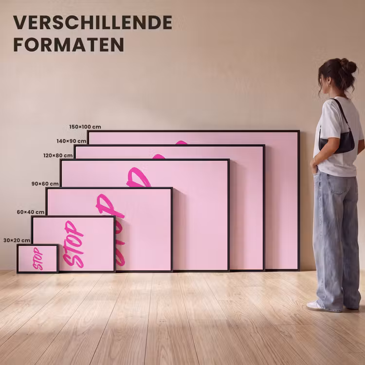 Canvas met lijst - Krachtig - Tekst - Roze — 7
