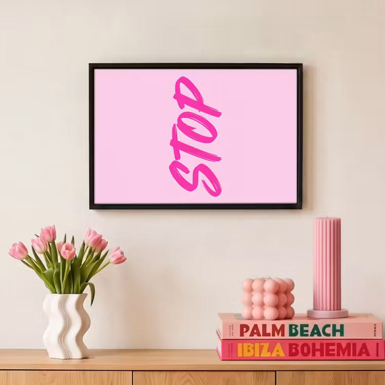 Canvas met lijst - Krachtig - Tekst - Roze — 8