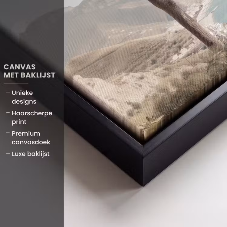 Canvas met lijst - Kust - Klif - Boom - Gebouw — 5