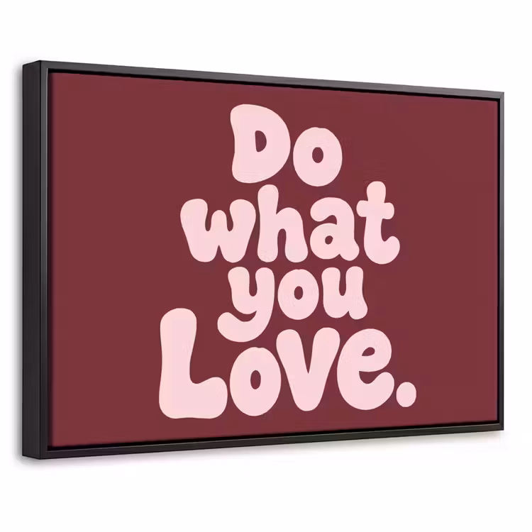Canvas met lijst - Love - Donkerrood - Quote — 1
