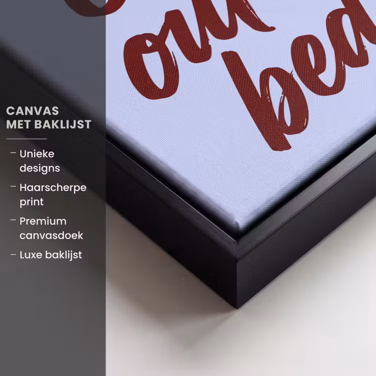 Canvas met lijst - Paars - Quote - Get out of bed — 5