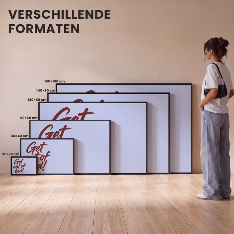 Canvas met lijst - Paars - Quote - Get out of bed — 7