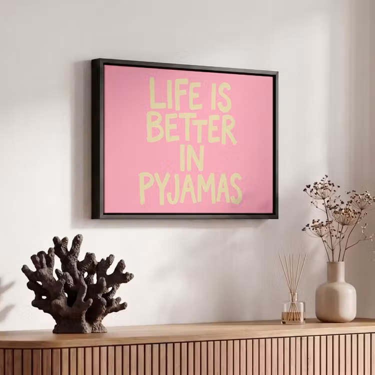 Canvas met lijst - Pyjamas - Lichtroze - Quote — 6