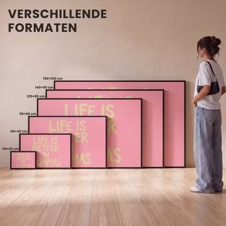 Canvas met lijst - Pyjamas - Lichtroze - Quote — 7