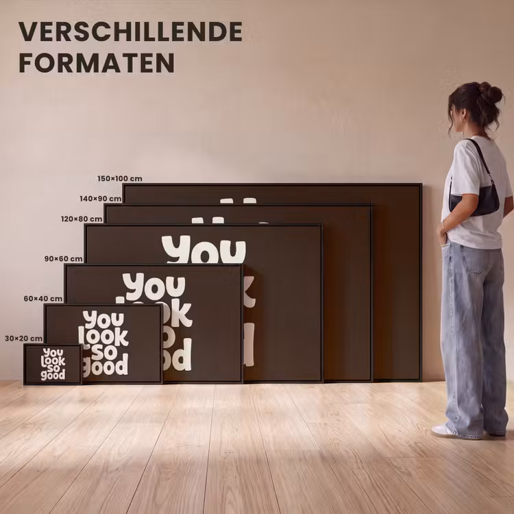 Canvas met lijst - Quote - You look so good - Bruin — 7
