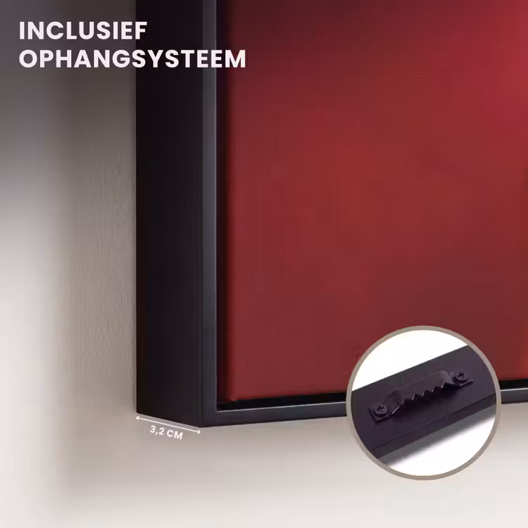 Canvas met lijst - Rood - Kat - Sjaal - Bril — 3