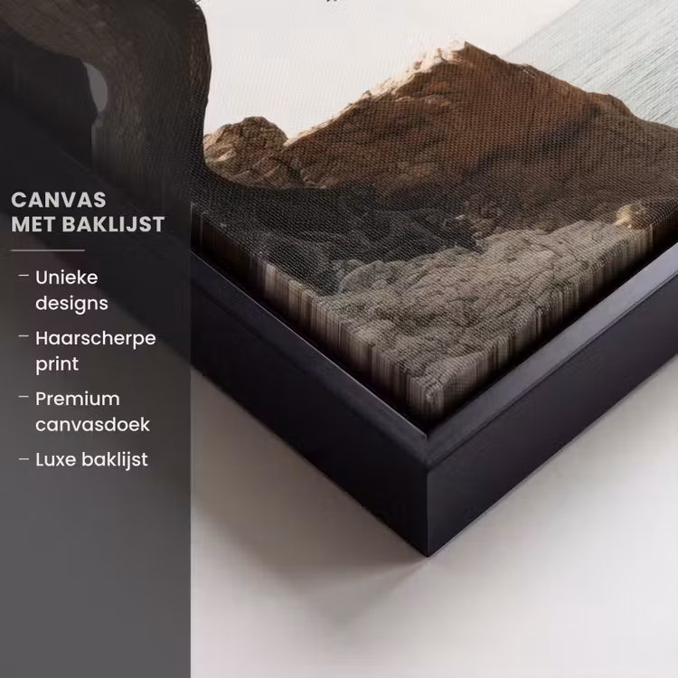 Canvas met lijst - Rotsen - Zee - Boom - Groen — 5