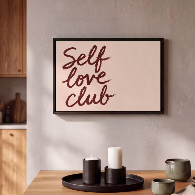 Canvas met lijst - Self love - Roze - Quote — 2