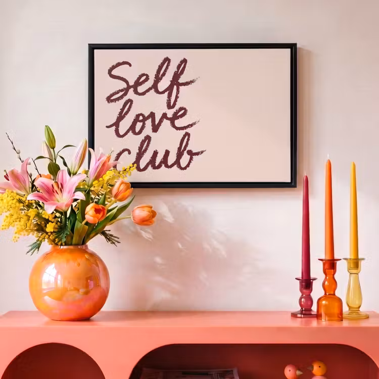 Canvas met lijst - Self love - Roze - Quote — 4