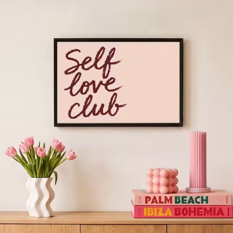 Canvas met lijst - Self love - Roze - Quote — 8