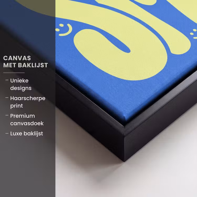 Canvas met lijst - Tekst - Smiley - Blauw — 5