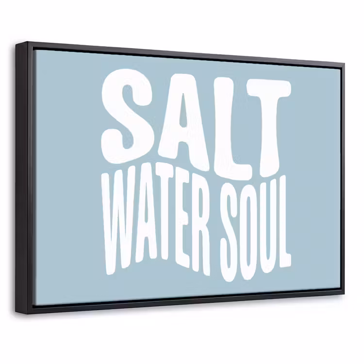 Canvas met lijst - Water - Salt - Blauw - Quote — 1