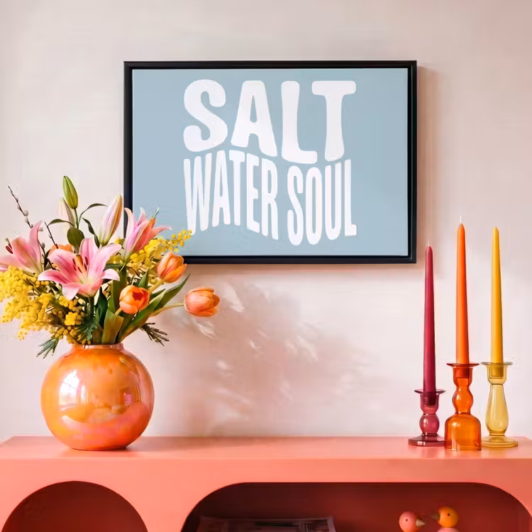 Canvas met lijst - Water - Salt - Blauw - Quote — 4