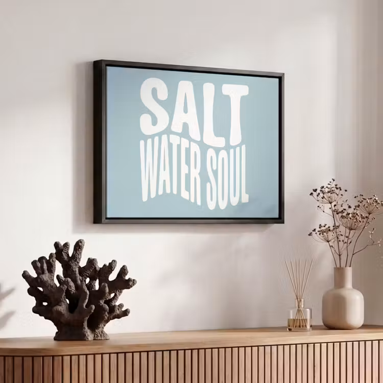 Canvas met lijst - Water - Salt - Blauw - Quote — 6