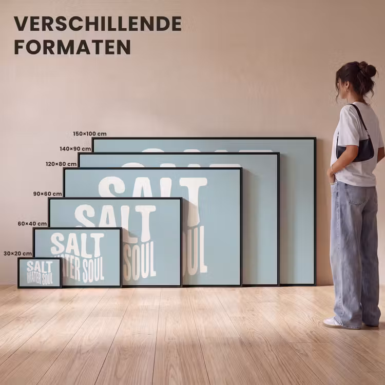 Canvas met lijst - Water - Salt - Blauw - Quote — 7