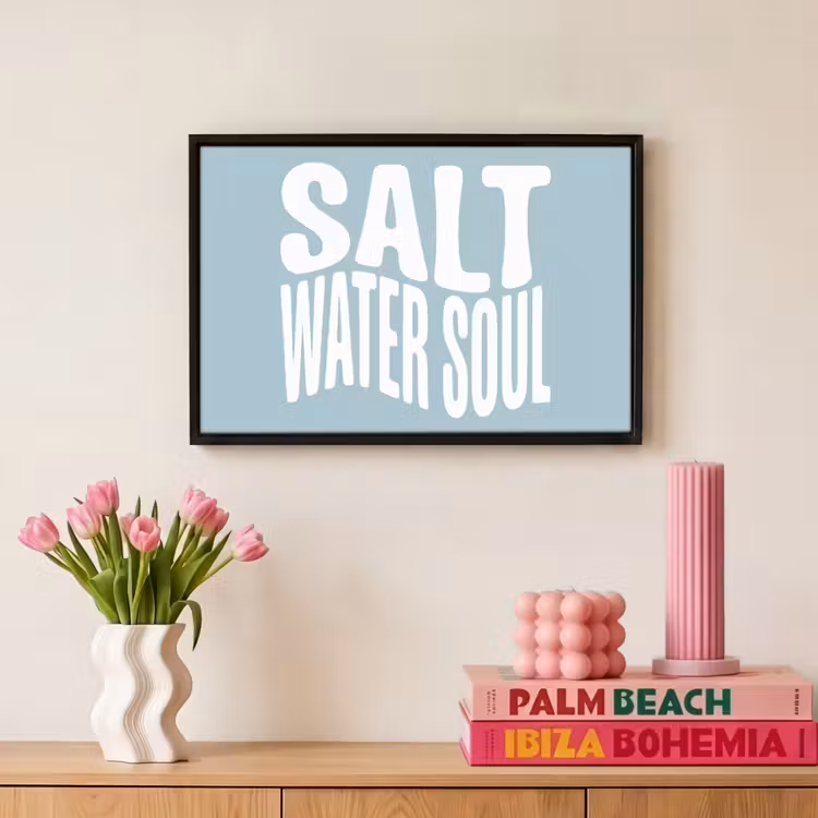 Canvas met lijst - Water - Salt - Blauw - Quote — 8