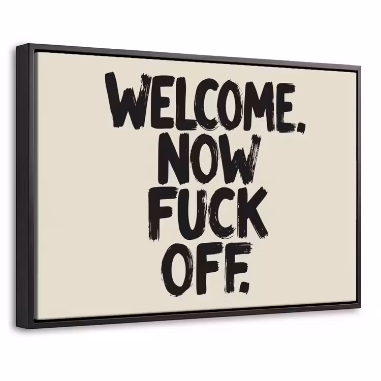 Canvas met lijst - Welcome - Minimalistisch - Quote - Zwart — 1
