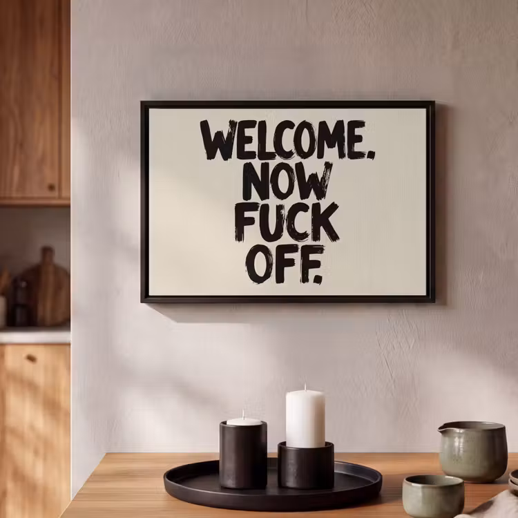 Canvas met lijst - Welcome - Minimalistisch - Quote - Zwart — 2
