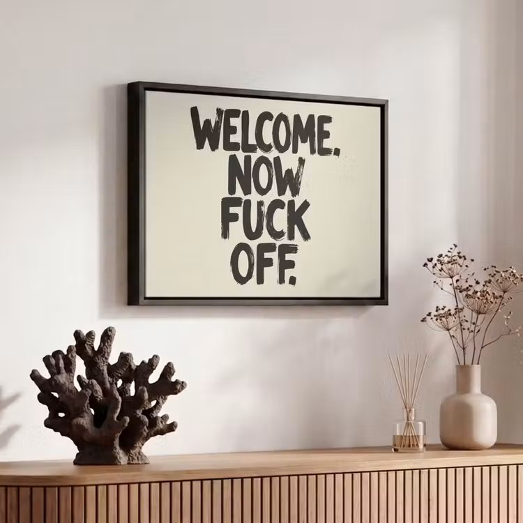 Canvas met lijst - Welcome - Minimalistisch - Quote - Zwart — 6